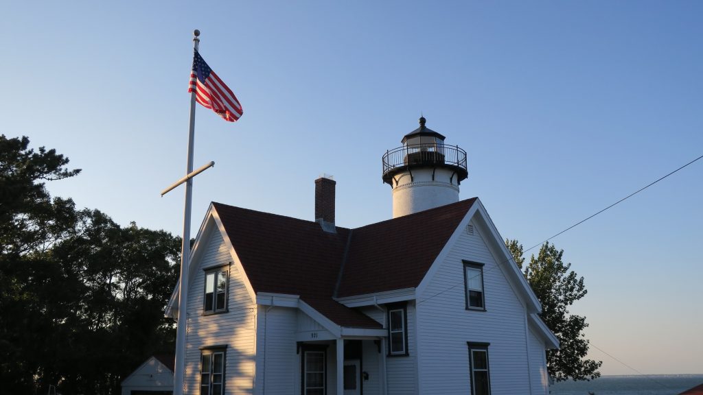 Lighthouse and flag